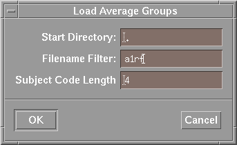 'Load Average Groups' dialog